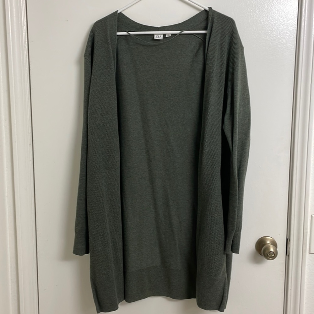 Gap Women's Olive Heather Open Cardigan size XL